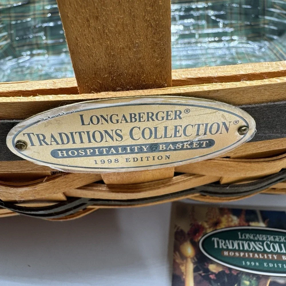 Longaberger 1998 Edition Traditions Collection Hospitality Basket w/2 Protectors
